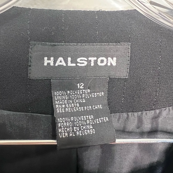 Halston Vintage women’s Black pants suit with metallic pinstripes size 12 - Picture 2 of 13